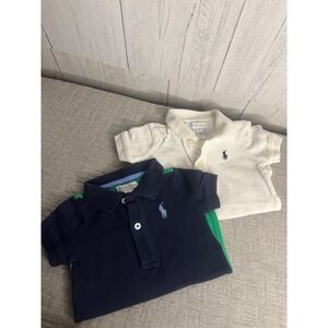 Ralph Lauren Baby Boy Polo Romper Bundle Set of 2 / 6M